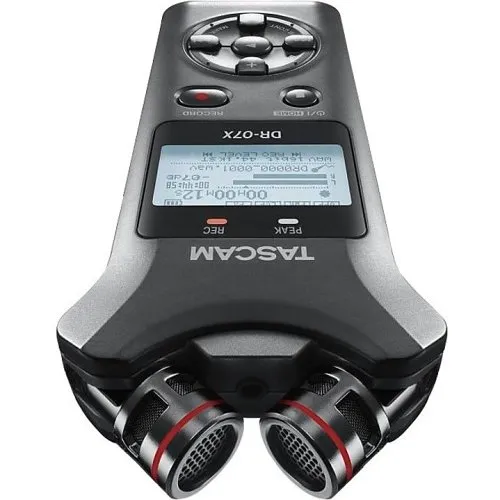 Tascam DR-07X 2-channel Handheld Recorder and 2-in/2-out USB Audio Interface with 2 Adjustable Unidirectional Condenser Microphones