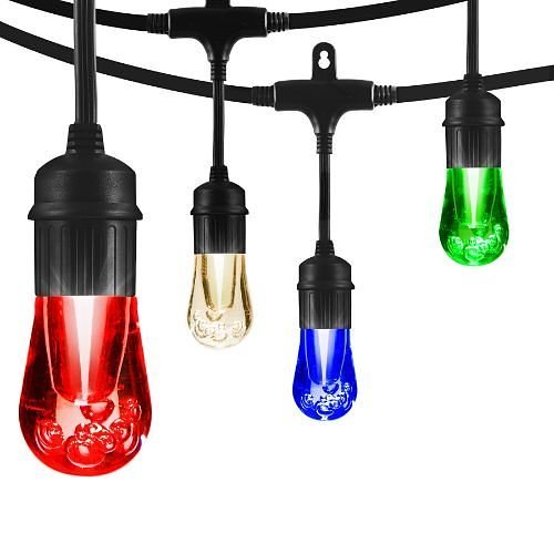 Jasco 66903 Pro Series Seasons Vintage LED Cafe Lights, 24', 12-Bulbs