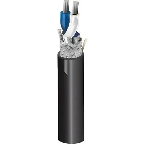 West Penn DRS485DBBK1000 22/1 AWG Shielded RS-485 Cable, Water Blocked, Outdoor Direct Burial Oil, 2000', Black