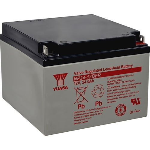 Yuasa NP2412BFR 12V, 24Ah Rechargeable SLA Battery, Terminals, Flame Retardant