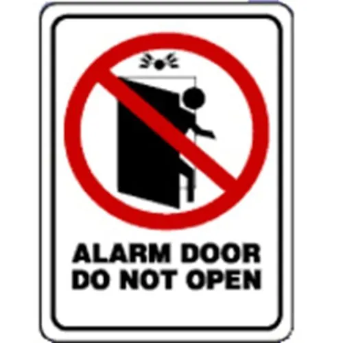 Maxwell DS-102 Alarm Door, Do Not Open Sign, 3"x 4", 100-Pack, Red and Black