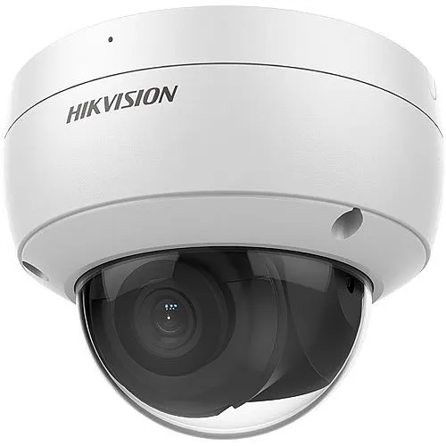 Hikvision DS-2CD2123G2-IU Value Series AcuSense 2MP Dome IP Camera with Built-in Microphone, 4mm Fixed Lens, White