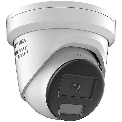 Hikvision DS-2CD2347G2-LSU/SL ColorVu 4MP Strobe Light and Audible Warning Fixed Turret IP Camera, 4mm Lens