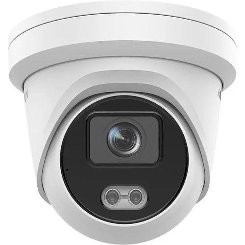 Hikvision DS-2CD2347G2-LU Performance Series ColorVu 4MP WDR Turret IP Camera with Built-In Microphone, 4mm Fixed Lens, White, (Replaces DS-2CD2347G1-L 4MM)