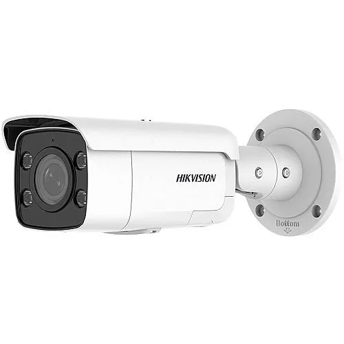 Hikvision DS-2CD2T87G2-LSU/SL ColorVu 8MP Strobe Light and Audible Warning Bullet IP Camera, 2.8mm Fixed Lens, White