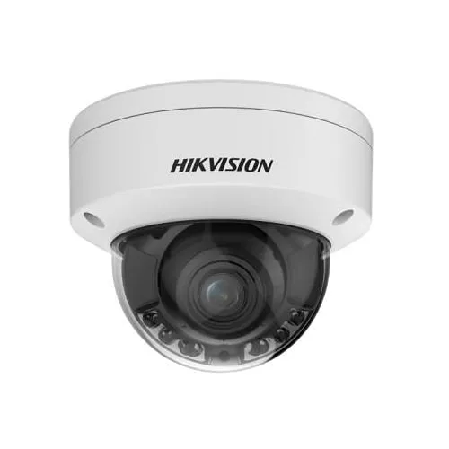 Hikvision DS-2CD3748G2T-LIZSU ColorVu Smart Hybrid Light 4MP Dual Illumination Dome IP Camera with Built-in Microphones, 2.7-13.5mm Motorized Varifocal Lens, White