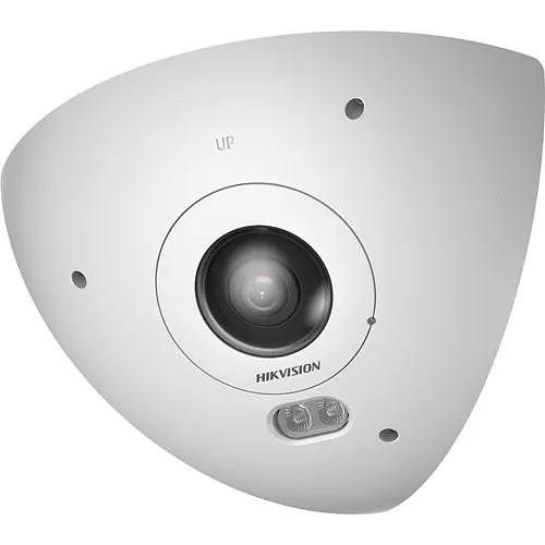 Hikvision DS-2CD6W45G0-IVS Smart Series 4MP Corner-Mounted Vandal Resistant Camera with Built-In Microphone, 2mm Lens, White