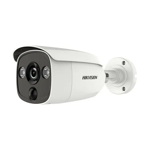 Hikvision DS-2CE12H0T-PIRLO TurboHD 5MP PIR Bullet Analog Camera, 2.8mm Fixed Lens, White