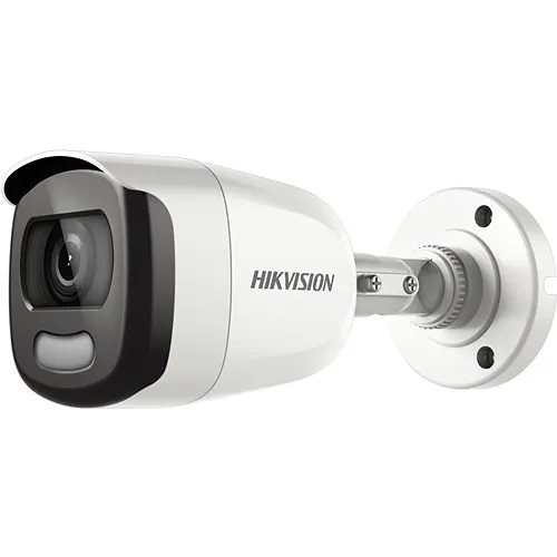 Hikvision DS-2CE12HFT-F28 TurboHD ColorVu 5MP Outdoor Bullet Analog Camera, 2.8mm Fixed Lens, White