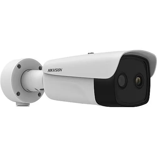 Hikvision DS-2TD2637-15/QY Bullet Series Thermal and Optical Bi-Spectrum IP Bullet Camera with 15mm Focal Length, White