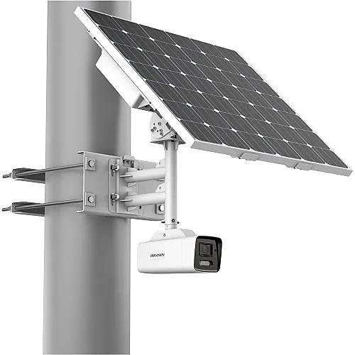 Hikvision DS-2XS6A87G1-LS/C36S80 AcuSense ColorVu 4K Bullet IP Camera Solar Kit with 80W Photovoltaic Panel and Lithium Battery, 2.8mm Fixed Lens, White, (Replaces HX-X6A87G1F2)