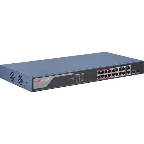 Hikvision DS-3E1318P-EI Smart Managed 16-Port PoE Switch, 100Mbps, Blue (Replaces DS-3E0318P-E2)