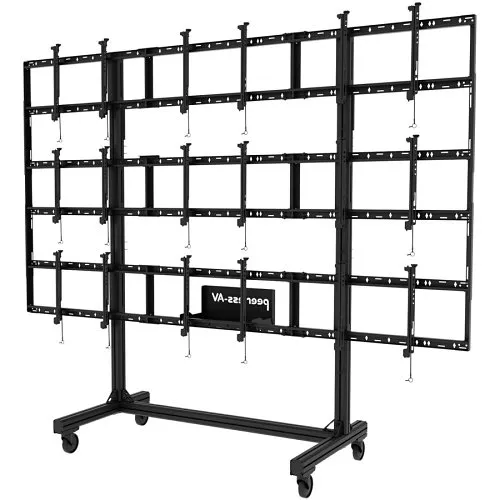 Peerless-AV DS-C555-3X3 SmartMount Portable Video Wall Cart 2x2 Configuration for 46" to 60" Displays, Black
