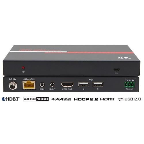 Hall EX-4KU USB and 4K HDMI with HDBaseT 2.0 Extension on a Single Gang Wall-Plate