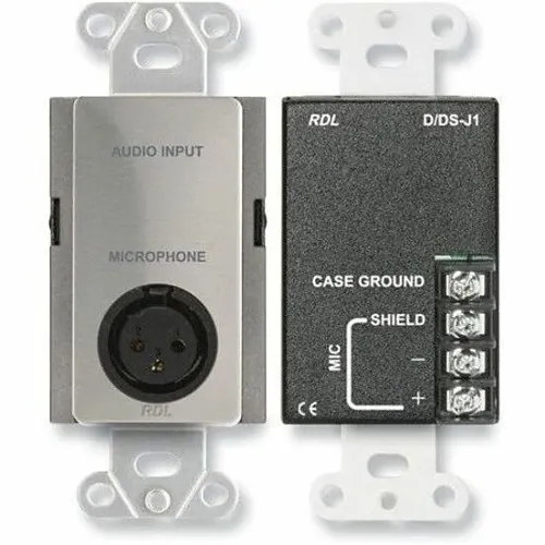 RDL DS-J1 Series Wall Mount Microphone Input Assembly, Stainless Steel