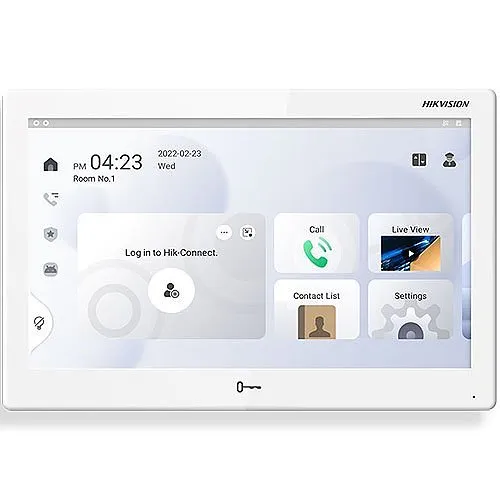 Hikvision DS-KH9510-WTE1 Video Intercom IP Indoor Station, 10.1" Colorful IPS Touch Screen