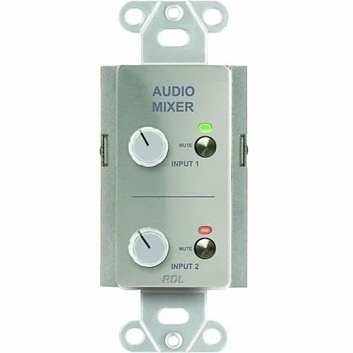 RDL DS-RC2M Series Remote Audio Mixing Control with Muting Button Toggles, Stainless Steel