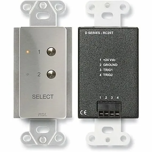 RDL DS-RC2ST Series 2-Channel Remote Control for STICK-ON Audio or Video Sources, Stainless Steel