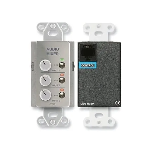 RDL DS-RC3M Series Remote Audio Mixing Control with Muting, Stainless Steel
