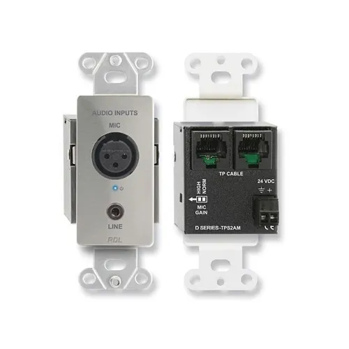 RDL DS-TPS2AM Active Two-Pair Sender, Twisted Pair Format-A, XLR Microphone, Stereo Mini-Jack in