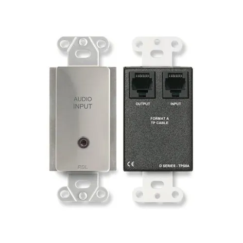 RDL DS-TPS8A Format-A 2-Pair Audio Sender with Mini-Jack Input, Stainless Steel