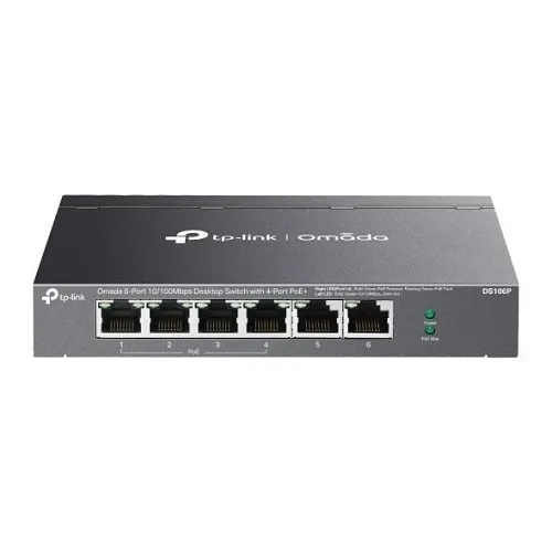 TP-Link DS106P Omada Unmanaged 6-Port 10/100Mbps Desktop Switch with 4-Port PoE+