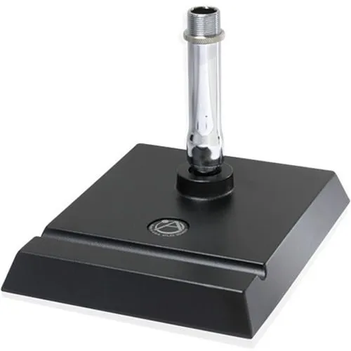 AtlasIED DS2 Low Silhouette 4" Microphone Desk Stand, 6"L 4"W Base, Ebony