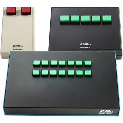 Alarm Controls DTC-M2K3AGV2 M2 Desk Top Door Control for SPDT Momentary Action Switches, Green Lens, 24V DC, Black