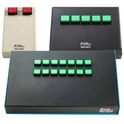 Alarm Controls DTC-M2K8AGN 2-Switch Desktop Door Control, SPDT Momentary Action, Green Lens, Black