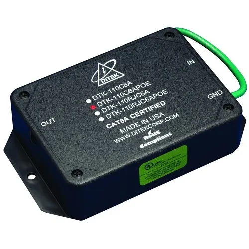 DITEK DTK-110C6APOE 10Gb CAT6A PoE Surge Protector, 110 Block In/Out Connection