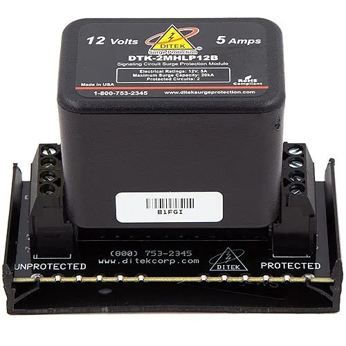 DITEK DTK-2MHLP12BWB Data and Signaling Circuit Surge Protector with Snap-Track Base