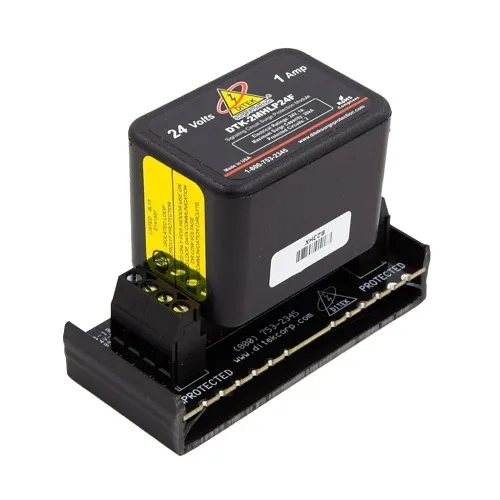 DITEK DTK-2MHLP24FWB Data and Signaling Circuit Modular Surge Protector with Snap-Track Base for 24V Circuits