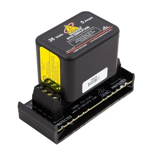DITEK DTK-2MHLP36BWB Data and Signaling Circuit Modular Surge Protector with Snap-Track Base for 36V Circuits