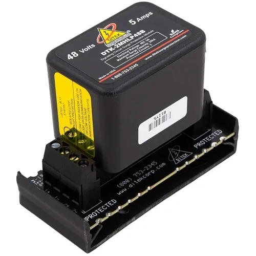 DITEK DTK-2MHLP48BWB Data and Signaling Circuit Surge Protector with Snap-Track Base for 48V Circuits