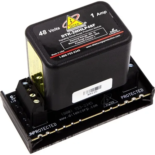 DITEK DTK-2MHLP48FWB Signaling Circuit Modular Surge Protector with Base, 48V