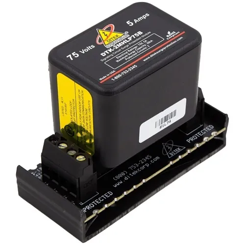 DITEK DTK-2MHLP75BWB Data and Signaling Circuit Surge Protector with Snap-Track Base for 70V Speaker Circuits
