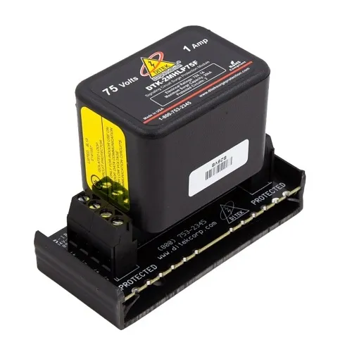 DITEK DTK-2MHLP75FWB Data and Signaling Circuit Modular Surge Protector with Snap-Track Base, 75V Circuits