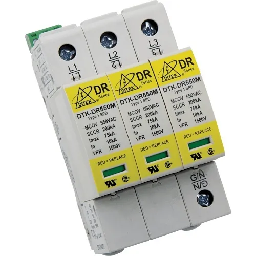 DITEK DTK-DR240P3 Surge Protection 3-Phase Delta, DIN Rail SPD, UL1449, 240VAC