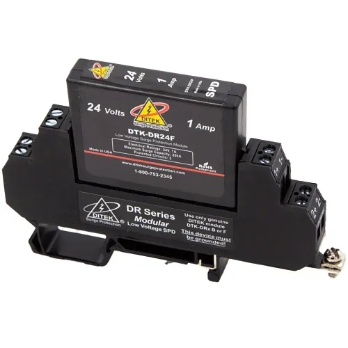 DITEK DTK-DR24F Low Voltage DIN Rail Surge Protector, 24V, 1A