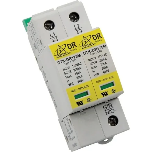 DITEK DTK-DR480P2 75kA DIN Rail Surge Protective Device, 2-Pole, 240/480V AC
