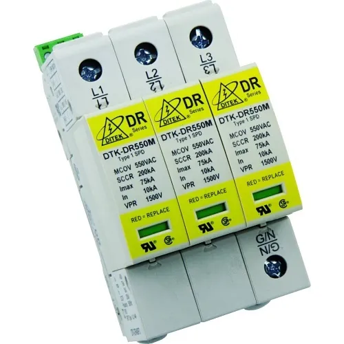 DITEK DTK-DR480P4 DR Series DIN Rail Surge Protector Device, 277/480V Wye