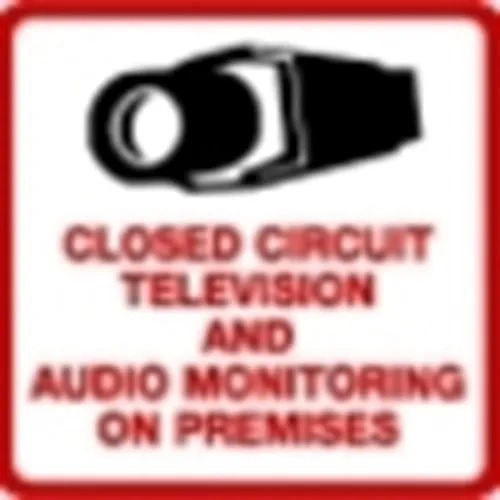Maxwell DTV-205 CCTV and Audio Monitoring Decal, Red and Black