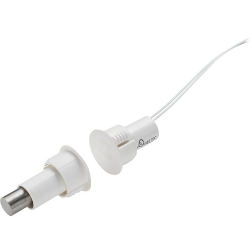 Edwards Signaling 1076CW-N Recessed Steel Door Magnetic Contact with Wire Leads, 3/4" Diameter, SPDT, 3/4" Wide Gap, Single Pole-Double Throw, White