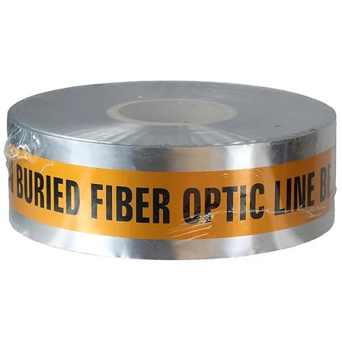 Dottie DU10 Detectable Tape, 'Caution Buried Fiber Optic Line Below'  Text, 3" x 1000', Orange