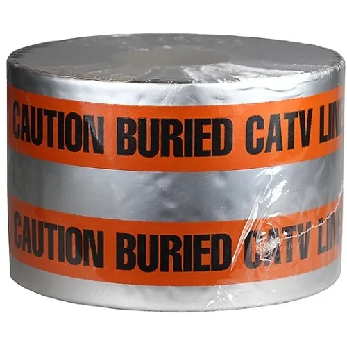 Dottie DU608 Detectable Tape, 'Caution Buried CATV Line Below'  Text, 6" x 1000', Orange
