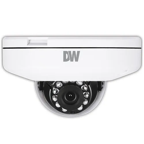 Digital Watchdog DWC-MF5WI4TW MEGApix 5MP Ultra-Low-Profile IR Vandal Dome IP Camera with IVA, 4mm Fixed Lens, White