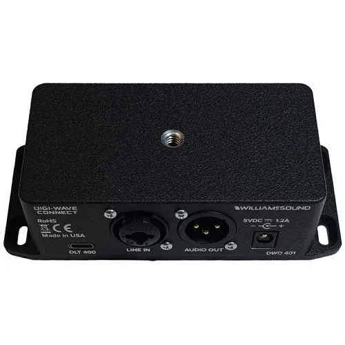 Williams AV DWD 401 Digi-Wave DLT 400 Series Connect Audio Breakout Box, with USB-C to USB-C Cable and BKT 040 Mounting Bracket