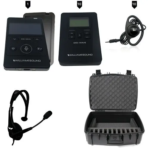 Williams AV DWS INT 400 ALK Digi-Wave 400 Series Interpretation System for 1-Presenter and 10-Listeners, Alkaline Batteries