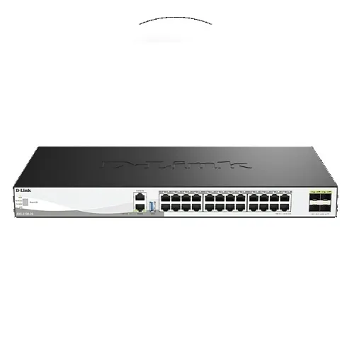 D-Link DXS-3130-28 24-Port 10G Layer 3 Stackable Aggregation Managed Switch, Layer 2+, PoE++