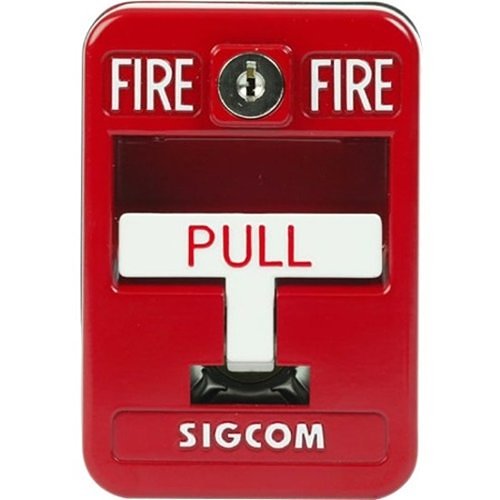 SigCom SG-42SK1-SC SG-42 Series Pull Station, Dual Action, for Fire Alarm, SPST, NO, Red (Replaces SG-32SK)